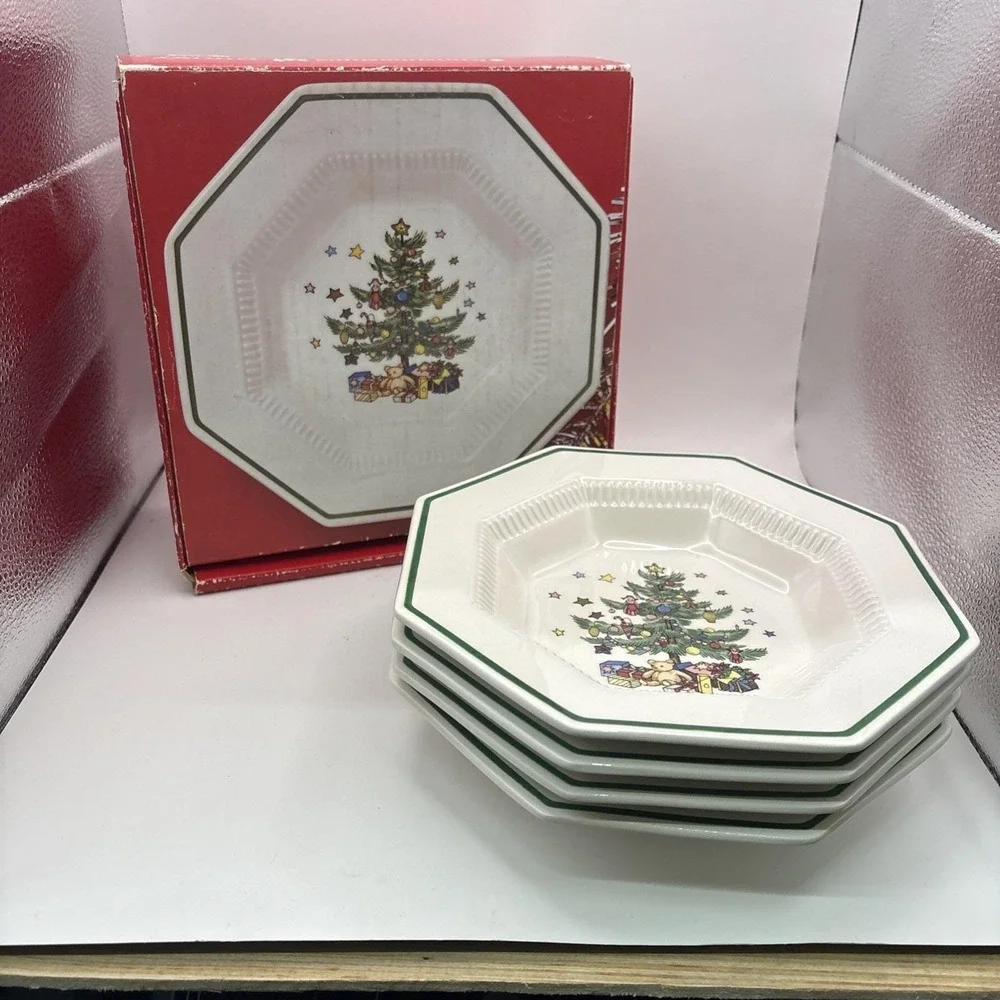 Nikko~Christmastime/Happy Holidays~All Purpose Bowls~Round~Set of 4~IOB